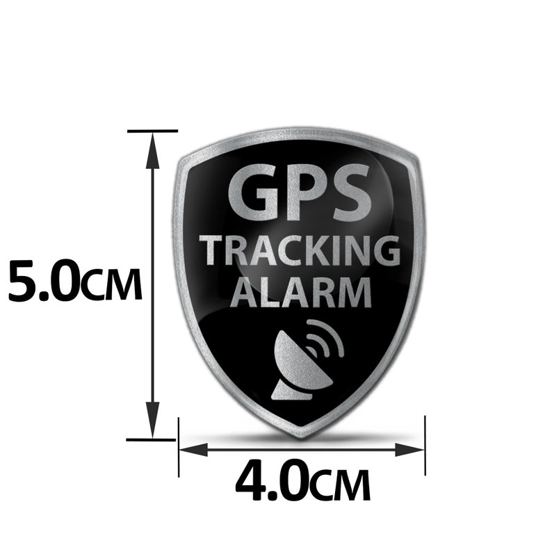 2 x 3D Gel Stickers GPS Tracking Alarm Decal Emblem Car Motorcycle Helmet Scooter Bike image 2