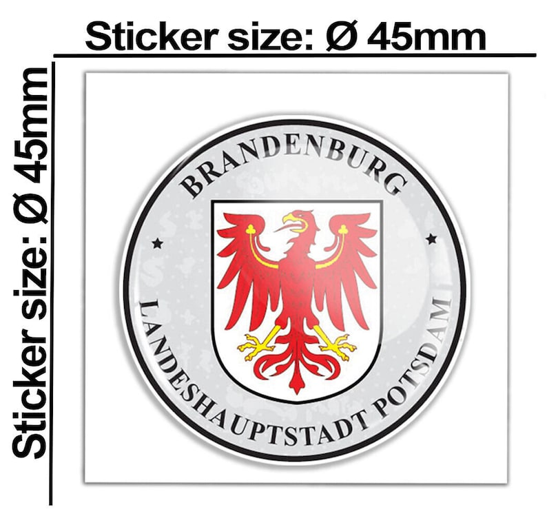 3D Gel Gewölbte Nummernschild Aufkleber Badge Brandenburg Potsdam Siegel Bild 2