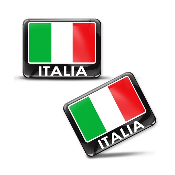 2 x 3D Domed Gel Badge Italia Italien National Flagge Aufkleber Decal  Emblem Auto Motorradhelm -  Österreich