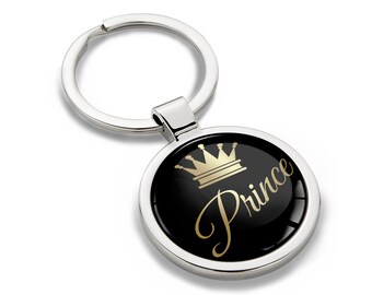 Keychain Metal Keyring with Giftbox for Boyfriend Girlfriend Men Women Gift Prince Crown