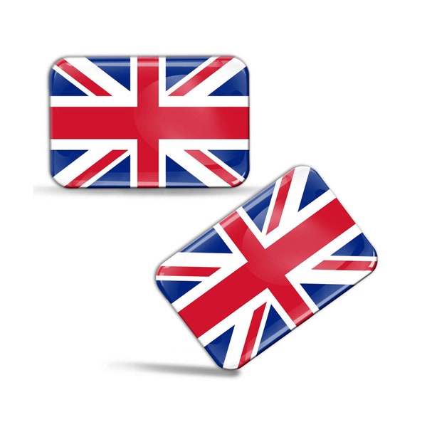 2 insigne en silicone bombé 3D UK Union Jack GB Angleterre drapeau autocollants sticker emblème voiture moto casque