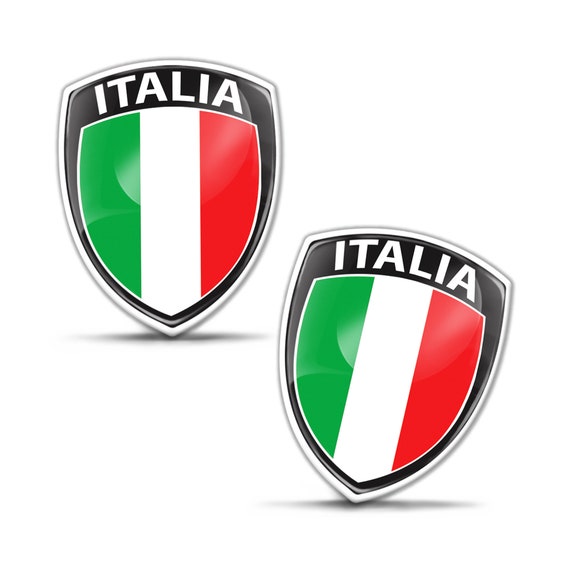 2 x 3D Domed Silikon Abzeichen Italien Italienische Nationalflagge  Aufkleber Aufkleber Emblem Auto Motorrad Helm F 148 -  Österreich