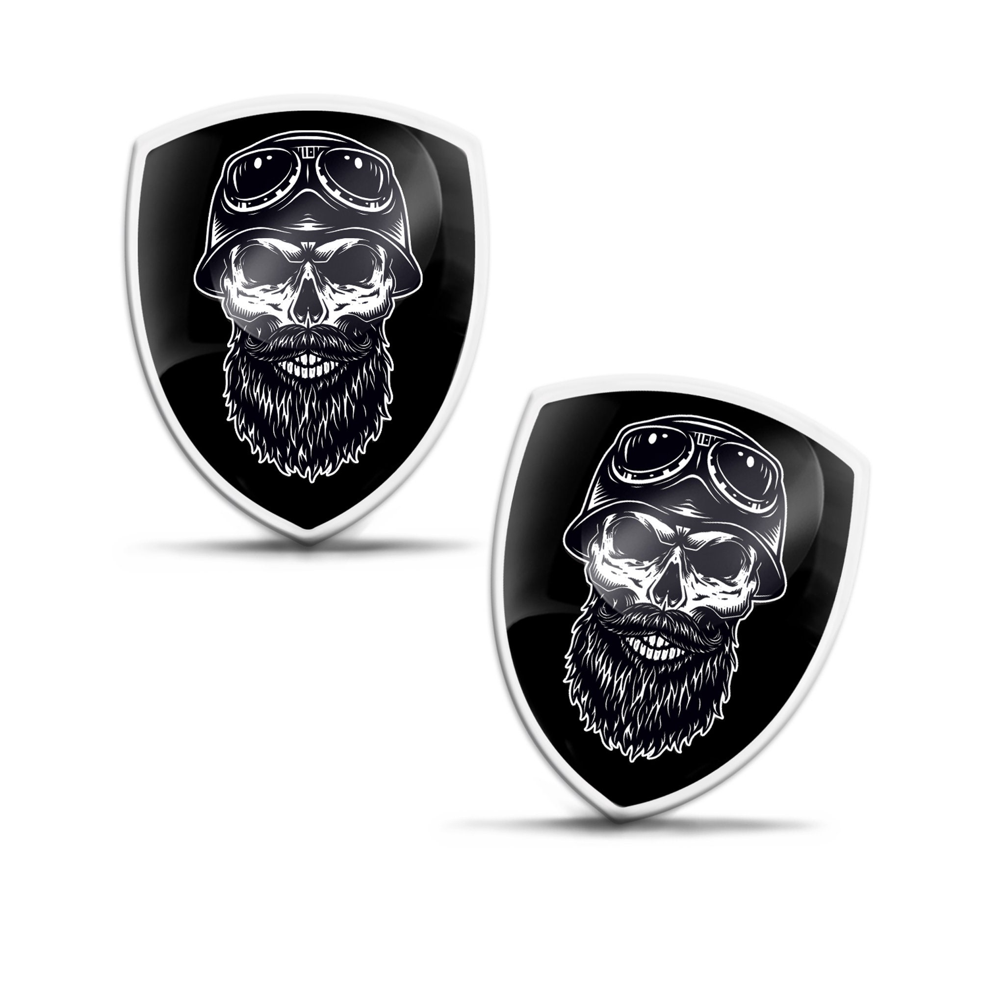 2X 3D Metal Skeleton Skull Decal Stickers Badge Emblem Decor Auto  Accessories