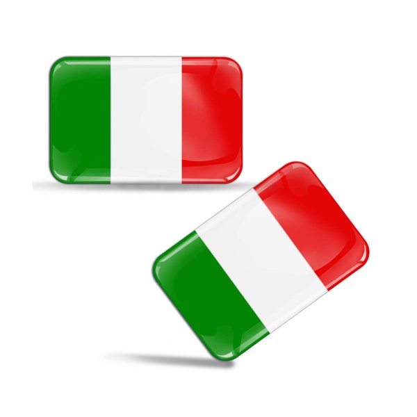 2 x 3D Domed Gel Badge Italia Italy Italian National Flag Stickers Decal Emblem Car Motorcycle Helmet