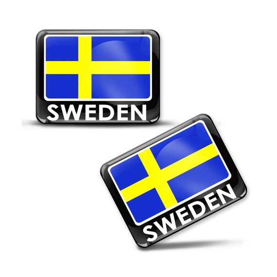 2 x 3D Domed SilikonAbzeichen Schweden Schwedische Flagge Aufkleber Decal  Emblem Auto Motorrad Helm -  Österreich
