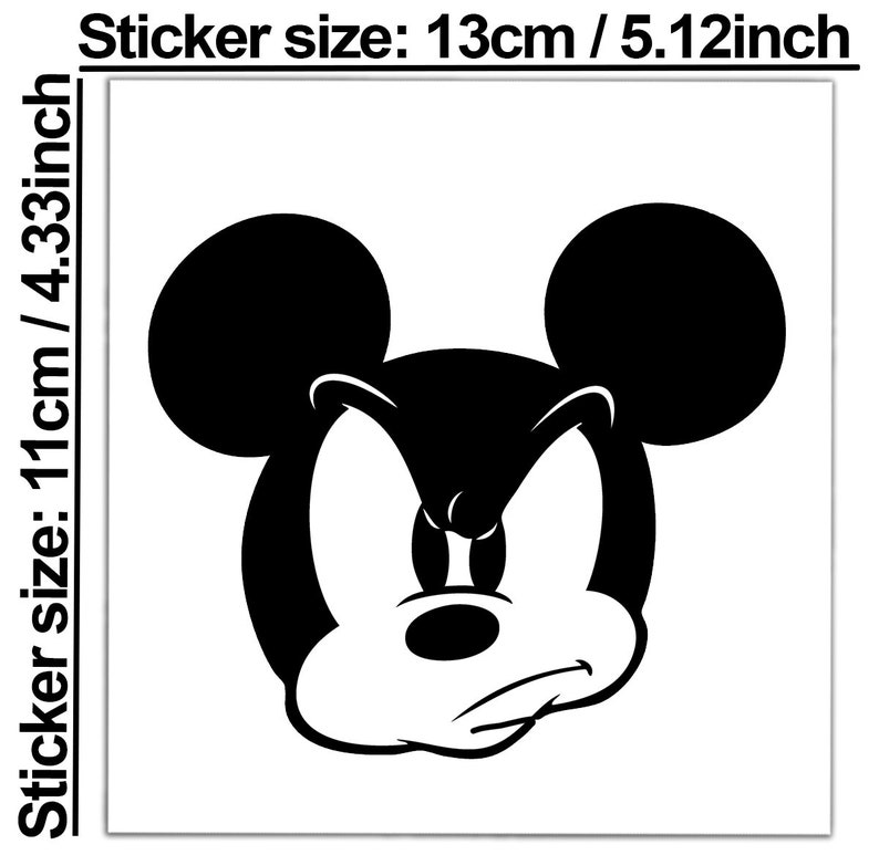 Vinyl Cool Sticker Mickey Mouse Comics Cartoon Decals for Etsy