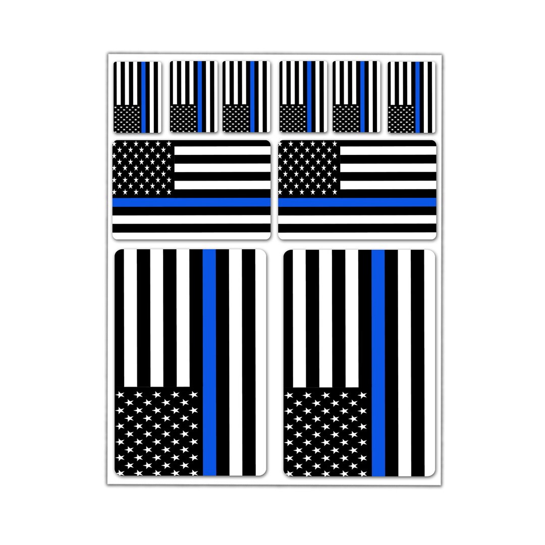 Stickers Set Vinyl Decals USA United States of America Thin Blue Line
