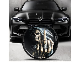 Compatible with BMW Emblem 82mm - 51148132375; 74мм - 51148219237 Hood Trunk Badge Skull