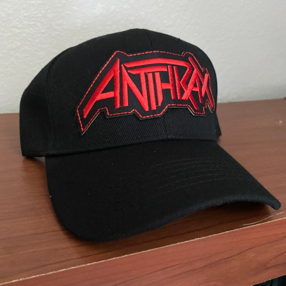 Anthrax Black Baseball Cap red Logo 