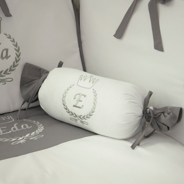 Crown Baby Bedding Set, gepersonaliseerde wieg beddengoed set met borduurwerk, kinderkamer beddengoed set met binnenvulling