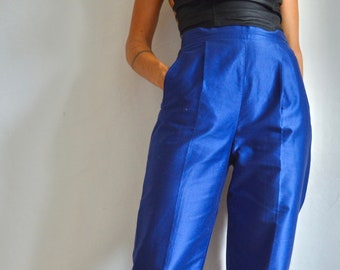 Splendid Courrèges Haute Couture Pants Vintage lujo pantalones azul eléctrico pantalones eléctricos diseñador verano verano retroluz