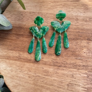 Luck Of The Irish COLLECTION | Polymer Clay Dangle Earring - Emerald Green Laura Dangle