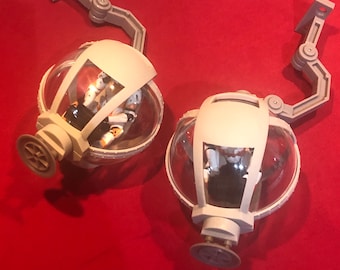 2 Geonosis Bubble-torentjes Past bij Clone Wars Gunship LAAT Crumb Bomber