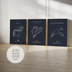 Poster Formel 1 2025 Strecken · Geschenkidee · Großer Preis von Monaco Spa Nürburgring MONZA · Deko Print ohne Rahmen