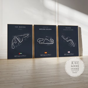 Póster Rutas Fórmula 1 2025 · idea regalo · Yas Marina · Barcelona · Las Vegas · Suzuka · Baréin · Jeddah · lámina decorativa · sin marco