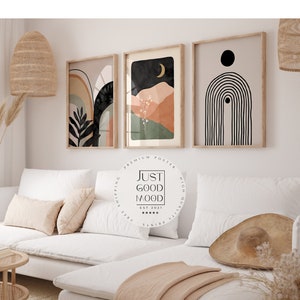 Mountains, Moonlight, Plants, Boho Poster · Gift Idea · Decorative Print (Unframed)