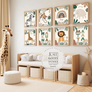 Children's room poster animals forest jungle · name can be personalized · gift idea · wall decoration · art print · decorative print · without frame