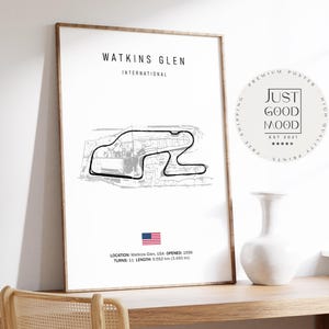 Poster Watkins Glen Race Track USA · Watkins Glen International Circuit · Motorsport Legend · Gift Idea · Decorative Print without Frame