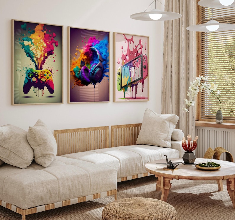Gamer Setup Poster – Produktfoto 7 zeigt das Poster, Motivdetails und die hochwertige Druckwirkung als Wanddekoration.