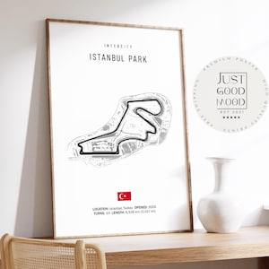 ポスター レーストラック イスタンブール トルコ · インターシティ イスタンブール パーク サーキット · フォーミュラ 1 および Moto GP トラック · ギフトのアイデア · フレームなしの装飾プリント