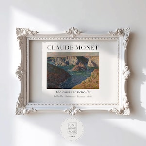 Póster de Claude Monet · Acantilados de Belle-Île 1886 · Arte costero de Bretaña · Impresión impresionista · Impresión vintage · Paisaje sin marco