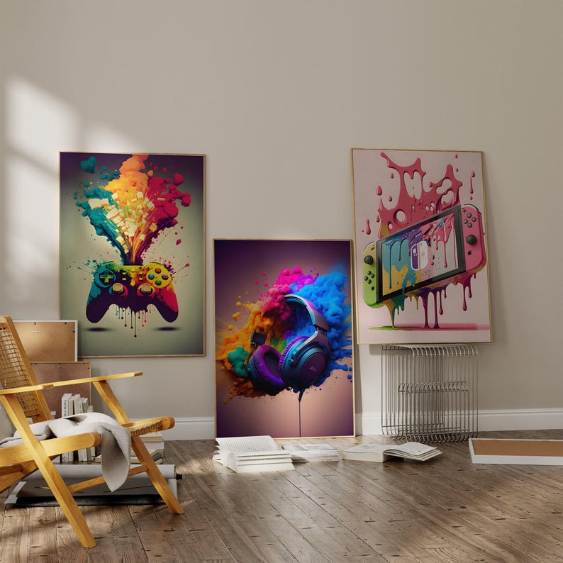 Gamer Setup Poster – Produktfoto 9 zeigt das Poster, Motivdetails und die hochwertige Druckwirkung als Wanddekoration.