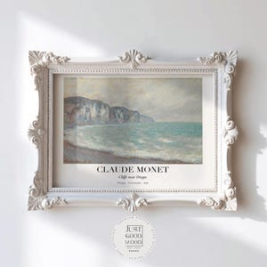 Affiche Claude Monet · Falaises de Dieppe 1896 · Art côtier normand · Impressionnisme · Tableau mural vintage sans cadre