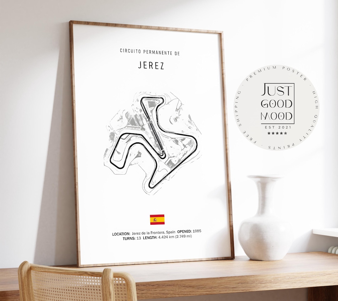 Poster Moto GP 2025 Jerez Racetrack Spain · Circuito Permanente De Jerez ·  Motorcycle Grand Prix · Gift Idea · Decorative Print Without Frame - Etsy, image size:1080x962