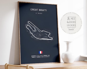 Bugatti Circuit 2026 Le Mans France Poster · Racetrack wall art · Gift idea for motorsport fans · Decorative print without frame