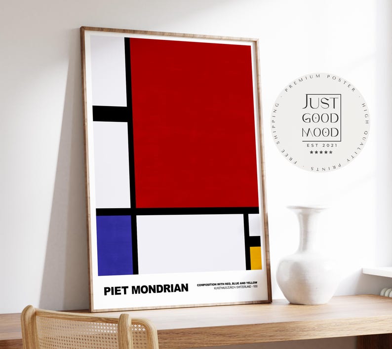 Modrian Framed Piet Mondrian Poster · Tableau I · De Stijl, Neoplasticism · Unframed ...