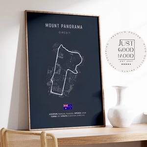 Poster Formula 1 2025 Racetrack Mount Panorama Australia · Bathurst Circuit · Gift idea for motorsport fans · Decorative print without frame