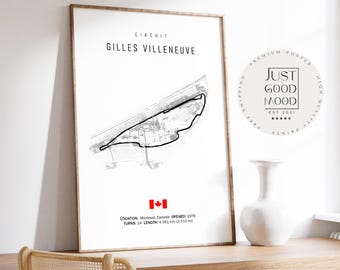 Poster Formula 1 2025 Circuit Gilles Villeneuve Canada · Gift idea · Canadian Grand Prix · Decorative print without frame