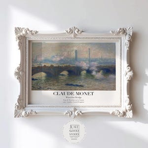 Claude Monet-poster · Waterloo Bridge Londen 1903 · Impressionistische kunstdruk · Vintage · Thames Panorama · Vintage decoratie zonder lijst