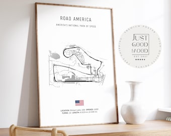 Road America Poster · Elkhart Lake Racetrack · Motorsport Gift