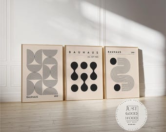 Póster de arte Bauhaus · Diseño de exposición · Decoración geométrica de pared · Regalo · Sin marco
