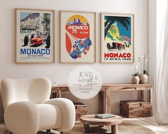 Monaco F1 Poster · Retro Racing Car · Formula 1 · Motorsport Wall Art · Racing Gift · Unframed