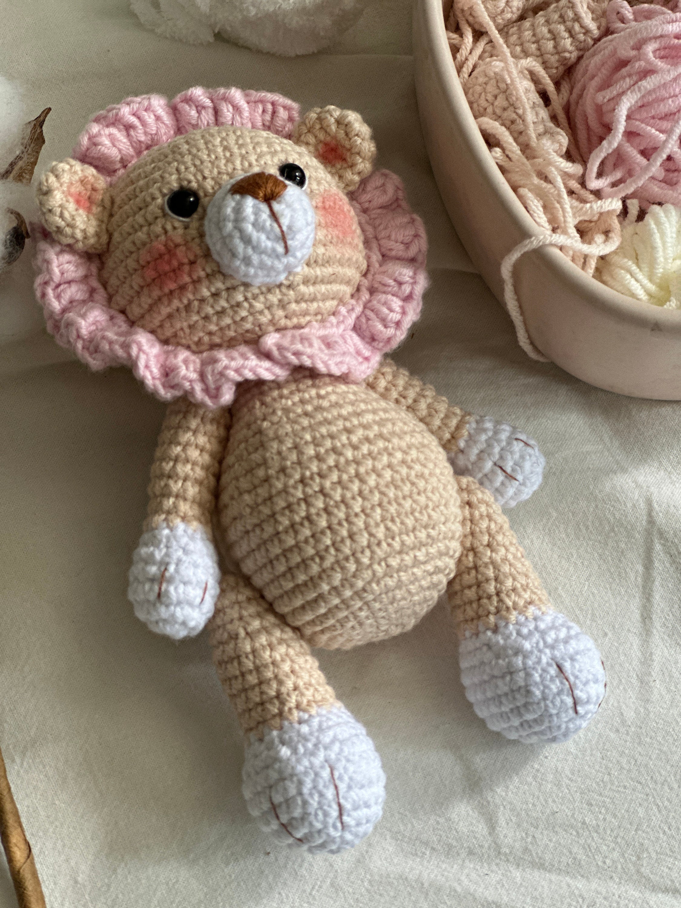 Crochet Cute Lion Kids Room Curtain Tie main image 0