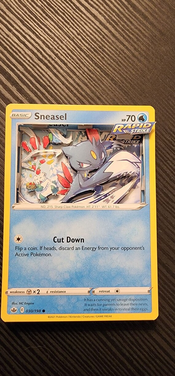 3D Pokmon Card - Handmade Art - Sneasel 30/198 - Etsy 3D Pokmon Card - Handmade Art - Sneasel 30/198 - Etsy