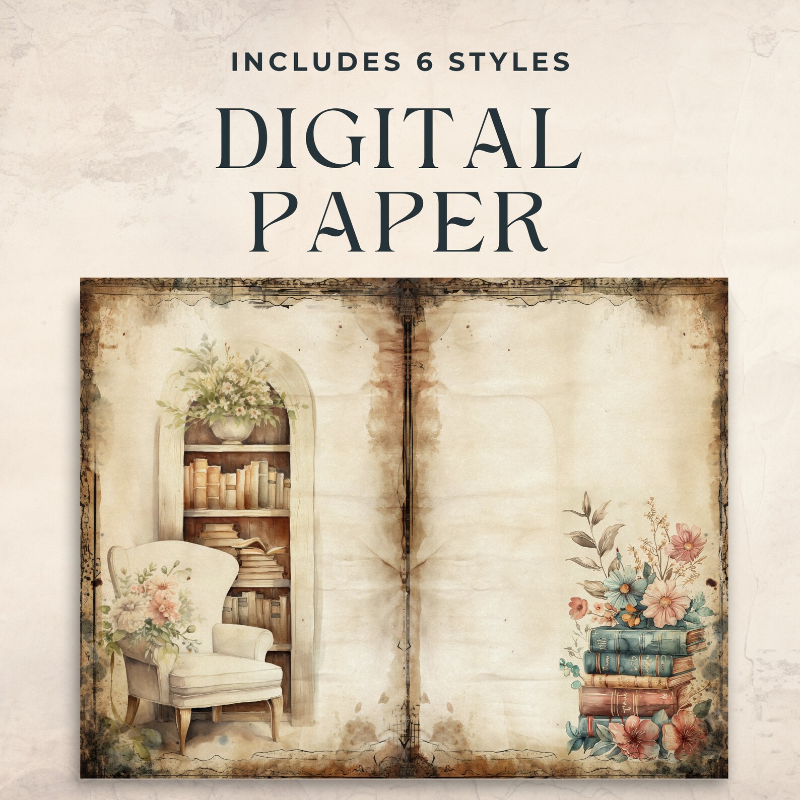 Cozy Reading Nook Junk Journal Kit Book Lovers Junk Journal Pages Dark ...