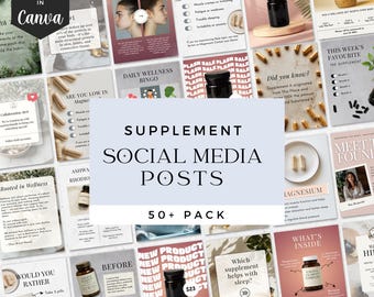 Vitamin and Supplement Wellness Social Media Template, Wellness Instagram Template eCommerce Bold Trendy, Dietary Supplement Instagram Post