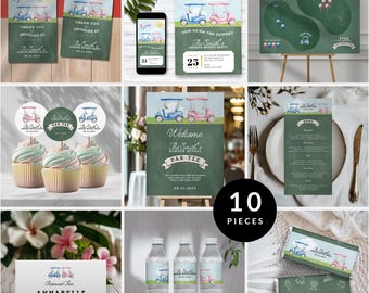 Golf Gender Reveal Invitation Digital Bundle, Golf Themed Gender Reveal Party, He or She Par-Tee Baby Shower Invitation & Party Favors