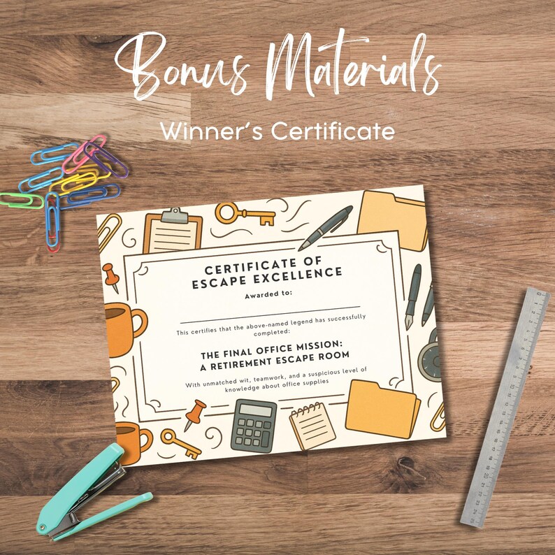 Printable Retirement Escape Room Game for Office Farewell Party and Team Building Activity