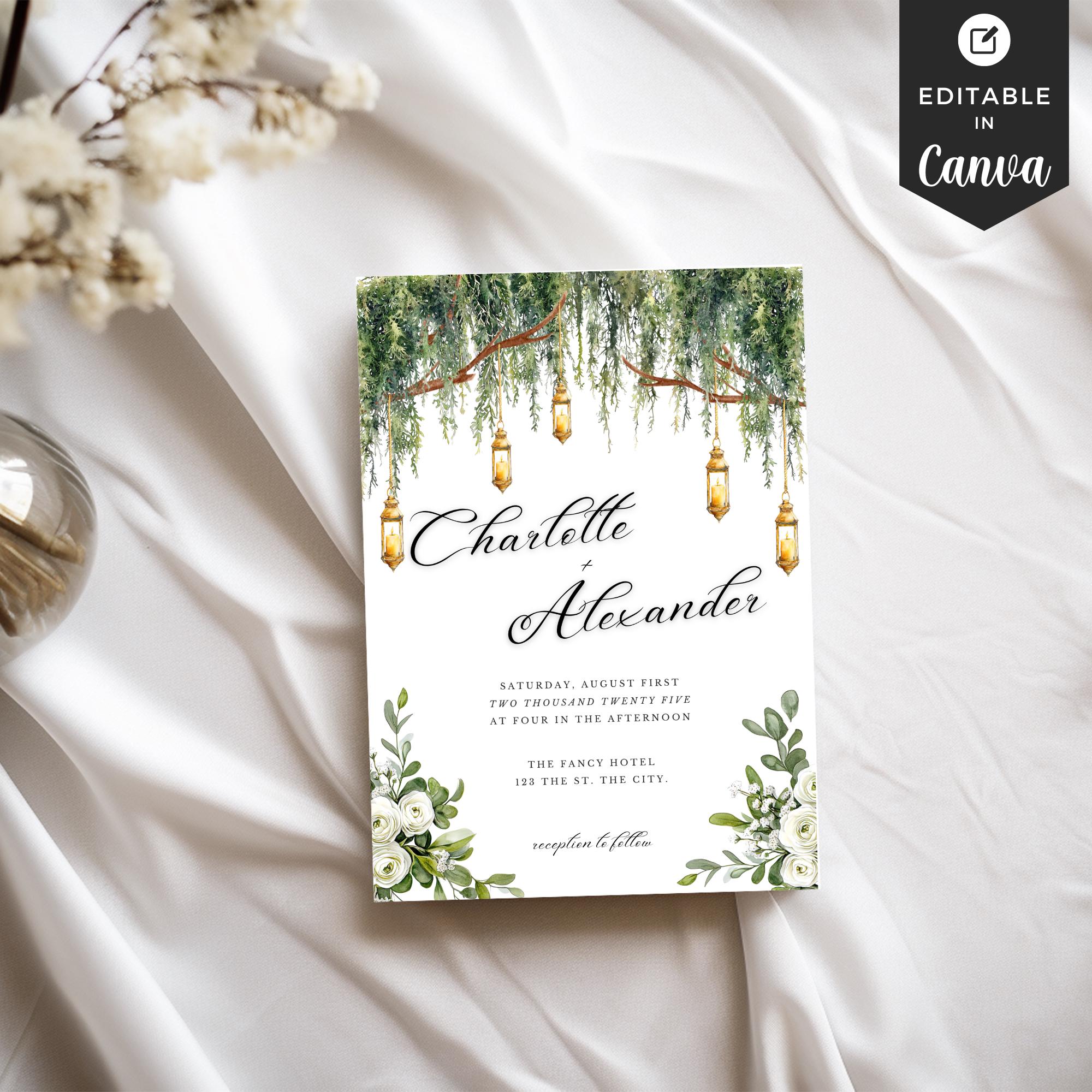 Spanish Moss Wedding Invitation Template