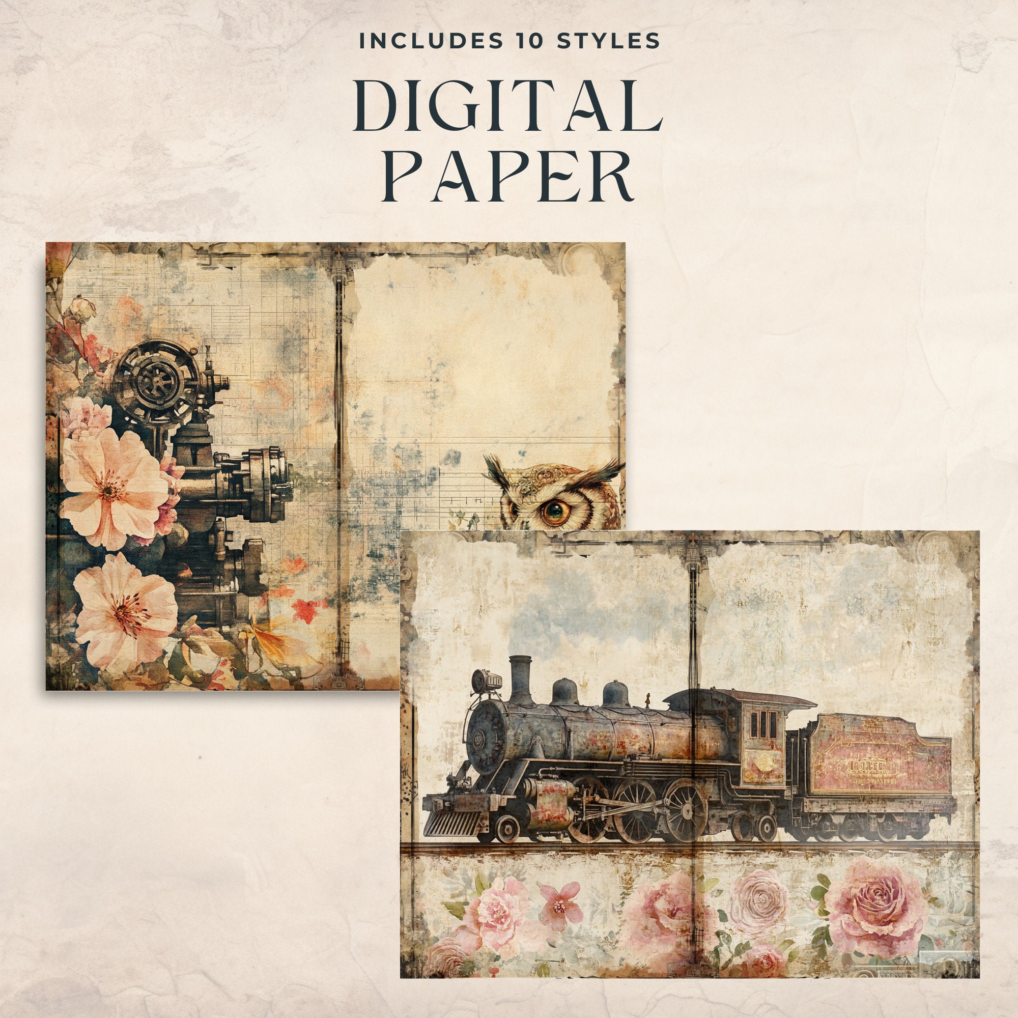 Victorian Steampunk Junk Journal Pages Vintage Junk Journal Victorian ...