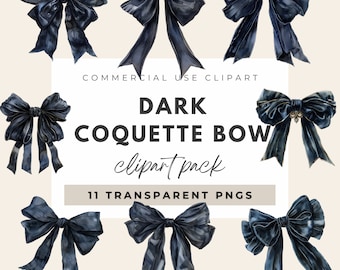 Coqueta oscura PNG para camisas Coqueta negra Lazo negro Clipart Lazo de coqueta negra PNG Uso comercial Clipart Lazo de cinta Lazo de cinta de coqueta