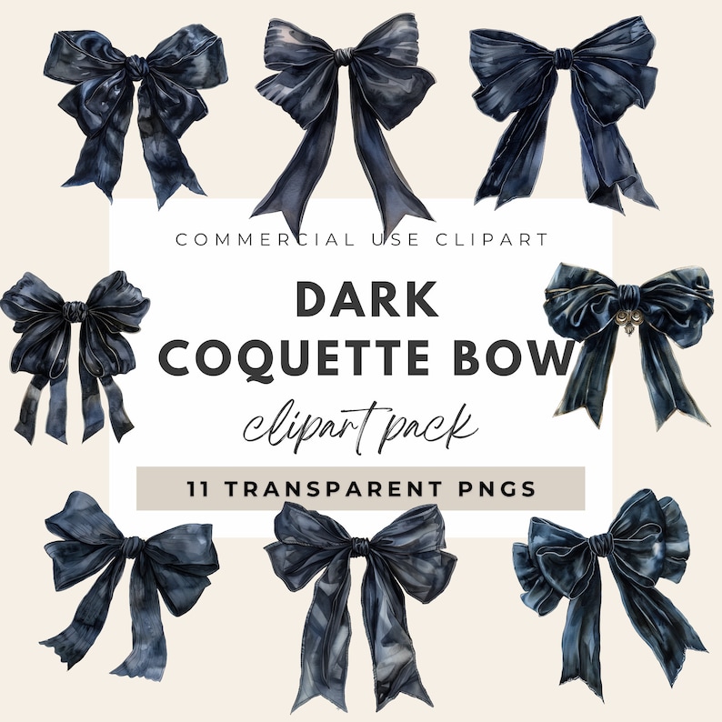 Dark Coquette PNG for Shirts Black Coquette Black Bow Clipart Black Coquette Bow PNG Commercial Use Clipart Ribbon Bow Coquette Ribbon Bow