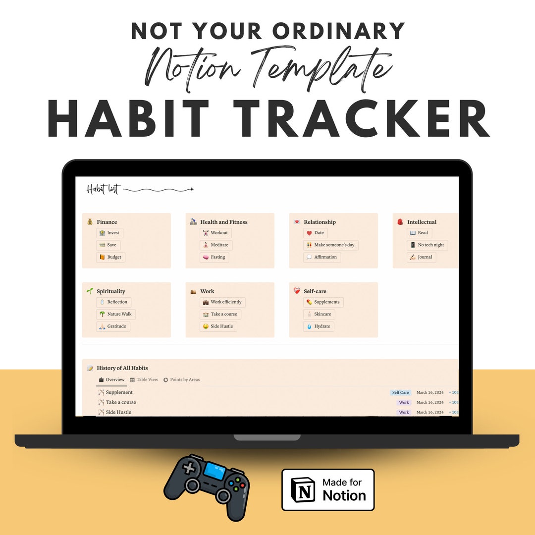 Notion Habit Tracker Template for Planner Habit Tracker Notion Goal ...