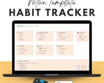 Notion Habit Tracker Template for Planner Habit Tracker Notion Goal Tracker Daily Habit Tracker Notion Interactive Notion Goal Template