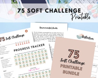 75 Soft Challenge Printable Bundle, 75 day challenge, 75 soft challenge rules, 75 soft challenge pdf, 75 day soft challenge, clean eating