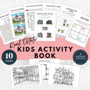 Open House Kids Activity Book Real Estate Marketing Open House Materials Kids Coloring Page Printable Kids Games for Open House